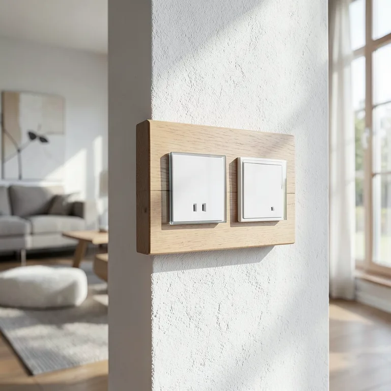 Moderní designové vypínače a zásuvky - ilustrační foto