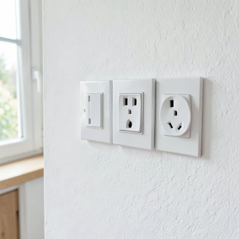 Zásuvky a vypínače elektroinstalace v domácnosti - ilustrační foto