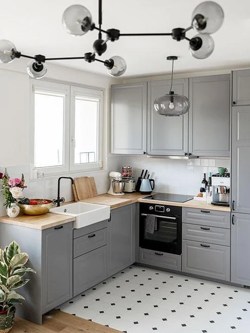 Grey kitchen interior