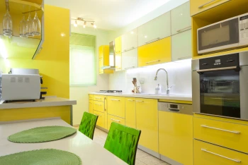 Modern yellow kitchen renovation