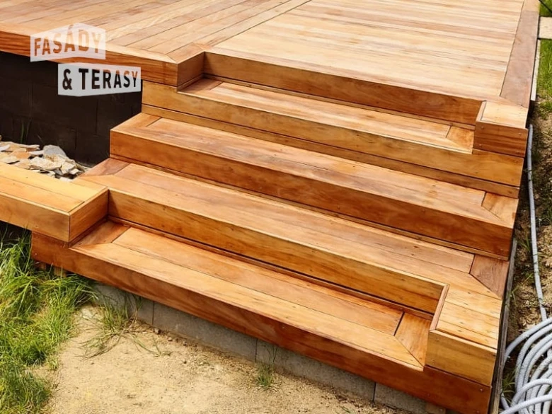 Wooden terrace stairs