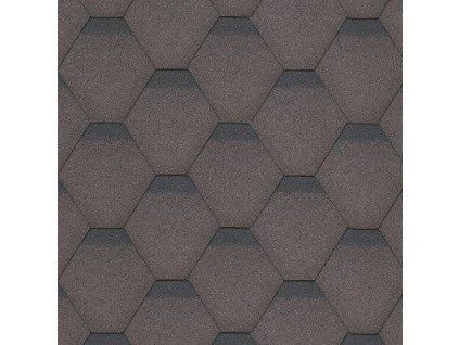 Detailní záběr na tmavě šedé asfaltové střešní krytinu s texturou.