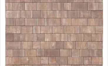 Detailní pohled na vzor betonové dlažby v cihlovém uspořádání.