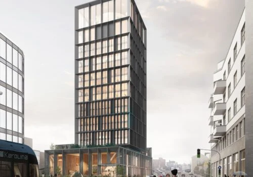 Modern skyscraper rendering