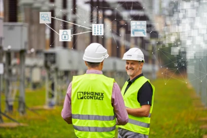 Electricians at substation