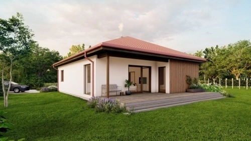 Moderní modulový dům s půdorysem 4+1 v zeleném prostředí